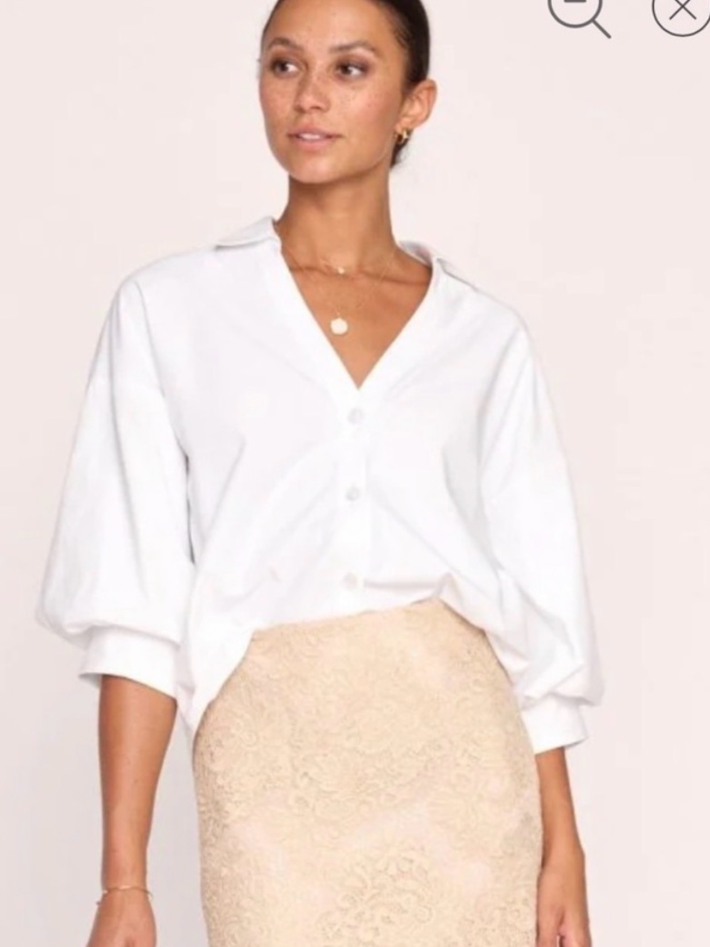 Brochu Walker Kate? Puff sleeve Blauson Blouse SZ S